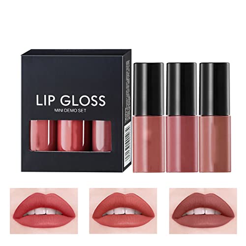 Little Girl Lip Gloss Organic 1set Batom com maquiagem labial Velvet Longa Longa Pigmmento Alto
