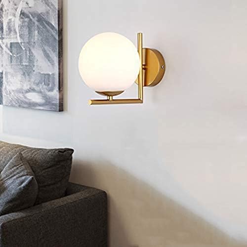 Lâmpada de parede de metal xjjzs - lâmpada de parede moderna simples, lâmpada redonda de vidro transparente