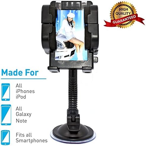 NEM Universal 3-in-1 Cel Telefone Celular Solder, Suporte de telefone de braço longo do pára-brisa, painel, ventilação