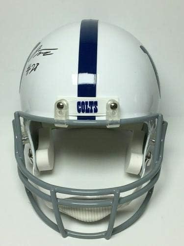 Jonathan Taylor assinou réplica f/s Indianapolis Colts Helmet Fanatics A582601 - Capacetes da faculdade