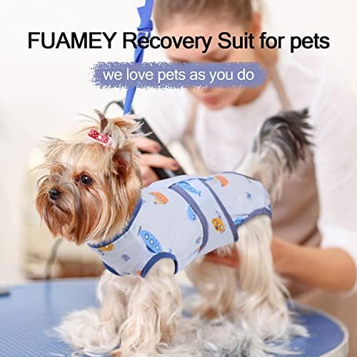 Traje de recuperação de cães Fuamey, macacão para cães após cirurgia camisa de cão de cachorro, traje cirúrgico,