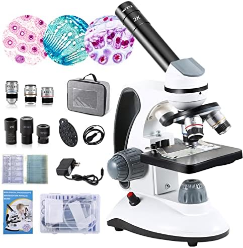 Microscópios CRSPEXIL 40X-2000X para crianças adultos para crianças, com microscópio preparado deslizamentos