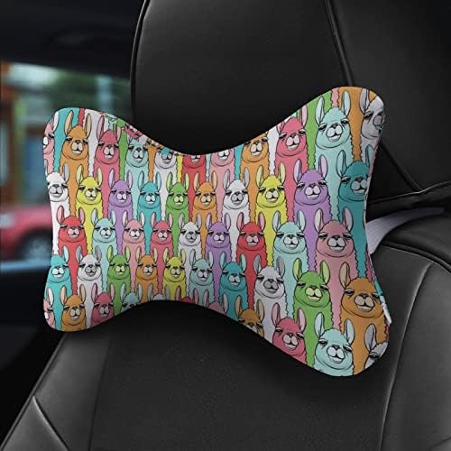 Rainbow Lhamas Car pescoço de travesseiro de 2 Automóvel para apoio da cabeça do assento automático Cushion