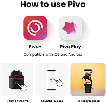 Pivo POD Lite Classic Auto Face Rastrear Phone Titular, Rotação de 360 ​​°, Conteúdo Creator Essentials com controle