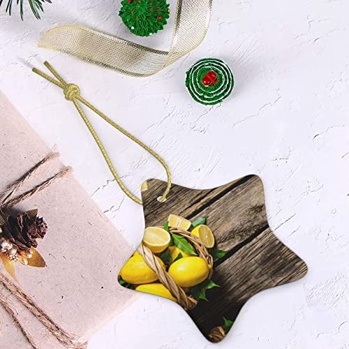 Uma cesta limão 2022 pingente de cerâmica de Natal para decorar a árvore de Natal
