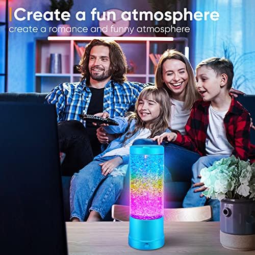 Lâmpada de lava, luz noturna para adultos e crianças, lâmpadas de glitter arco -íris com design automático