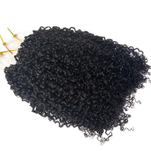 Niawigs Kinky Curly Microlink Hair Extensions Human Human para mulheres negras 4b Extensões de cabelo de