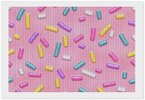 Kits de pintura de diamante de esmalte rosa de donut 5D DIY FLILHO FULHO RETRA DE RETRAS DE ARTES DE WALL
