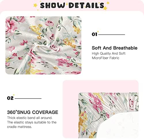 Playard Sheet, lençol rosa de berço para colchões de berço e criança padrão, 28x52 polegadas H040676