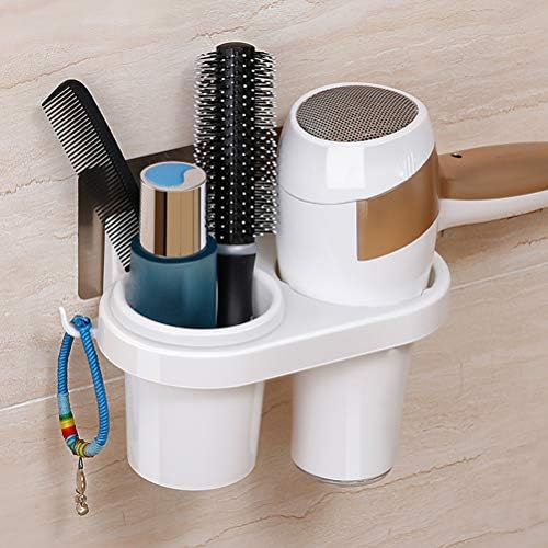Organização do banheiro e armazenamento de banheiro AMOSFUN com suportes para secador de cabelo com