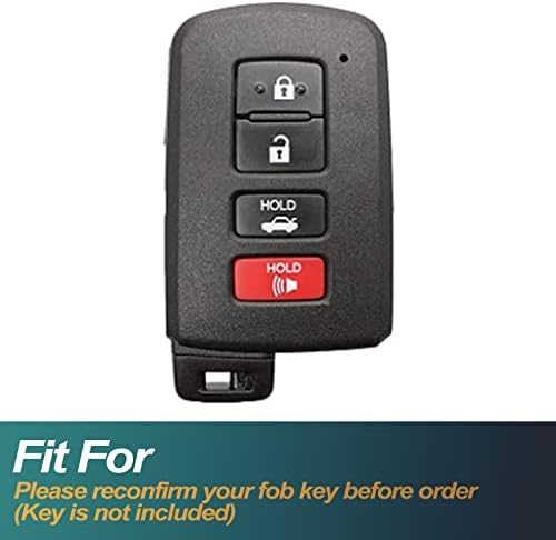 Feyoun Key FOB Capa compatível com Toyota Avalon Camry Corolla Rav4 Sequoia Highlander Smart 4 Botões