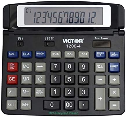Calculadora de desktop de negócios 1200-4, LCD de 12 dígitos
