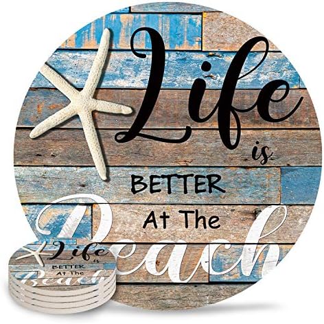 A vida é melhor nas montanhas -russas de praia para beber, montanha -russa de cerâmica absorvente