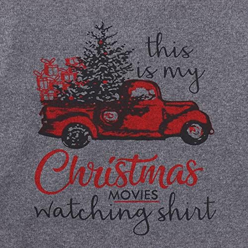 CM C&M Wodro Christmas Movie Shirming Longa Mulheres Tops Este é o meu natal assistindo camiseta de árvore