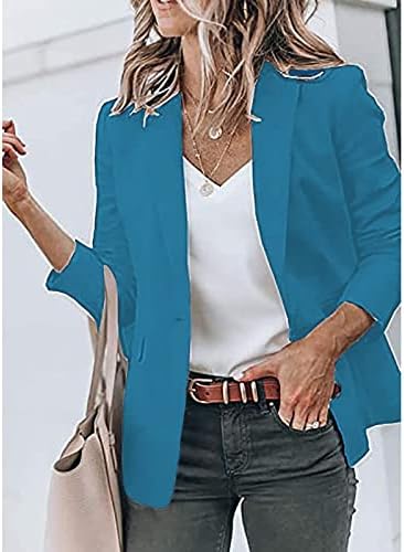 Jaqueta aconchegante de lounge Fit for Women Pocket Birthday Blazer Color Solid Color Winter Collarless