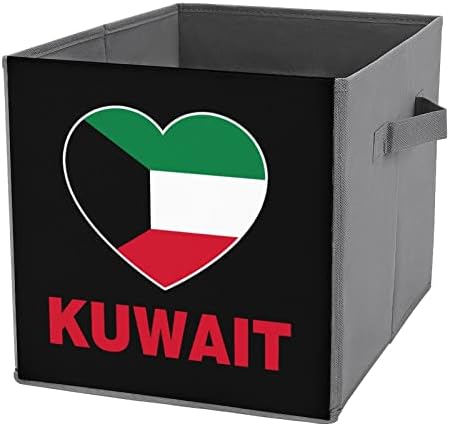 Kuwait Heart Grandes Cubos Bins de armazenamento de armazenamento Caixa de armazenamento de lona Organizadores