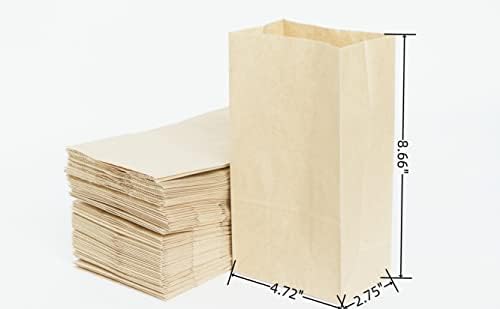 Bolsas de almoço de papel marrom 100 contagens, graças resistentes a graças grandes sacos de supermercado,