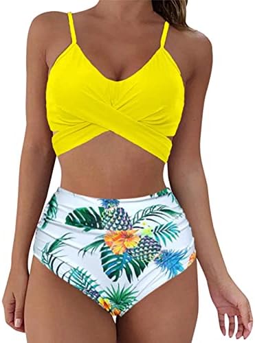 Plus Size Swimsuits For Women Duas peças Girassol 2023 Split Split Split Swimsuit Floral Print