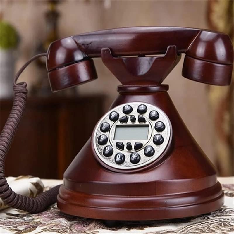 KXDFDC Antique moda com moda retrô sólido telefone fixo telefone antigo telefone fixo/redial/ID de chamadas