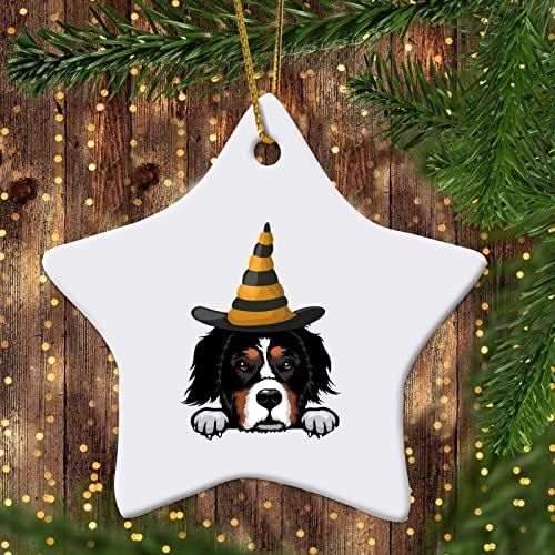 Ornamentos de Natal de 3 polegadas Feliz Halloween Dog Bernese Mountain Star Ornamentos de Natal para crianças