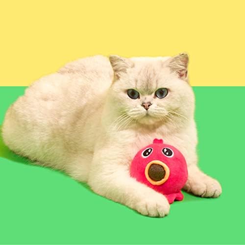 Fakeme Catnip Ball Toy para Cats Chew Toys Kitty tocando lanches de gato moendo mordendo promover exercícios