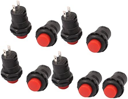 Aexit 9 pcs plug-in switches AC 250V/1.5A 125V/3A Momentary SPST Push Buttern Switches Switch Power