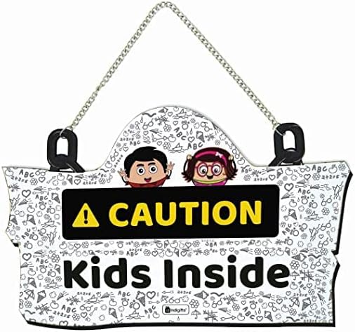 Indigifts Cuidado! Crianças dentro da placa de sinalização, parede de crianças impressas penduradas 8 x12,5