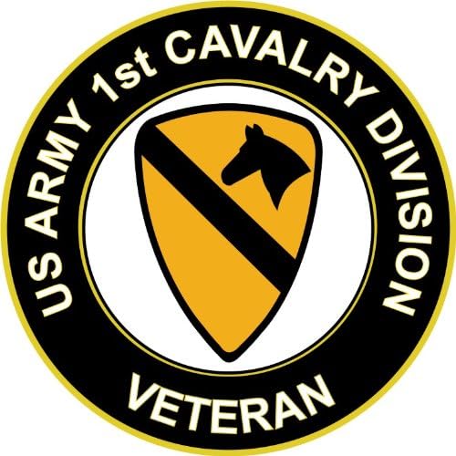 VET MILITAL VET SHOP Veterano dos EUA Veterano 1ª Cavalaria Divisão Janela Adesivo Decalque 3,8
