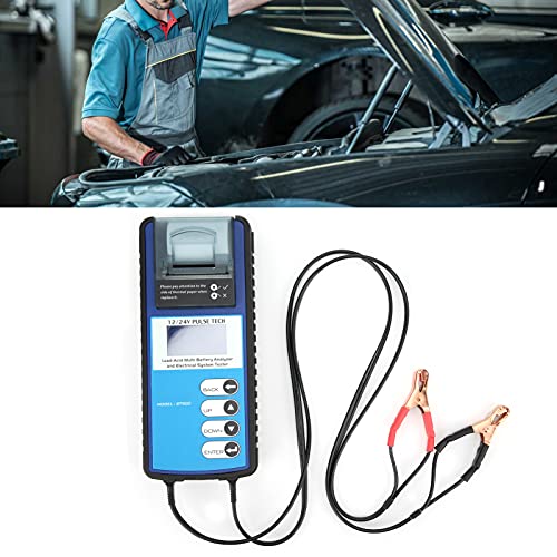 Testador de bateria Akozon, analisador de bateria de carros portáteis de 12V/24V