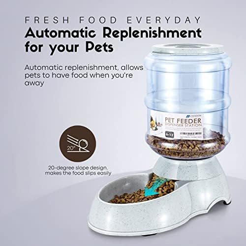 Flexzion Gravity Pet alimentador de animais dispensador de alimentos para cães gatos gatos reabastecem
