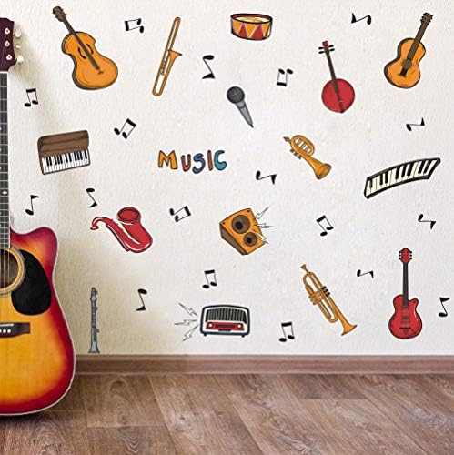 Decalque de parede musical colorido de Toarti, instrumento musical atraente com piano de piano
