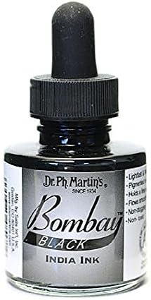 Dr. Ph. Martin's Bombay India Ink Bottle, 1,0 oz, preto