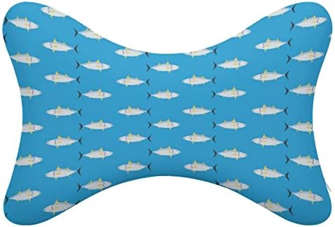 Travesseiro de pescoço de carros de padrão de atum de 2 travesseiros de apoio de cabeça em forma
