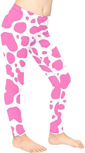 Wanyint rosa vaca tira meninas leggings tem tema animal crianças calças atléticas capris respiráveis ​​para