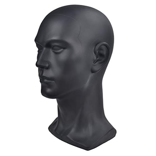 Mannequin Black Head Cosmetologia Momente de Treinamento Macho Modelo de Hat Wig Máscara de Máscara