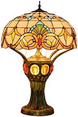 Tiffany Style manchado lâmpada de mesa de mesa barroca sala de estar lobby lobby manchado luminária de mesa