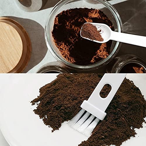 Colher de café com escova de arbor de café expresso 4 pcs 2 em 1 pincel para limpeza de máquinas de café expresso