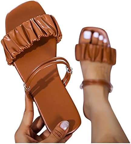 Moda Sandálias femininas Sandálias leves lisadas planas ladeiras de praia Casual Sandálias esportivas para mulheres tamanho 10 sapatos