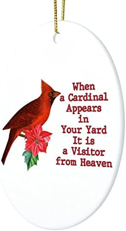 Pássaro vermelho de 3 polegadas quando A aparece ornamentos Oval Ornamentos para crianças meninos meninos pendurando