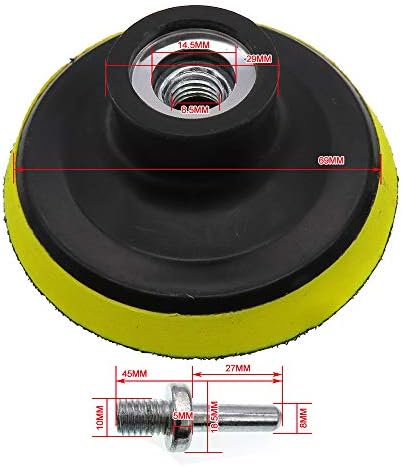 Vieue Polishing Black Placa traseira M10/14 Adaptador de rosca e adaptador de loop Double Action Ação Polisher