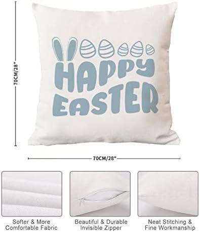 Feliz travesseiro de travesseiro da Páscoa de Páscoa Capace de coelho Cute Caso de coelho Spring Frontagem de almofada