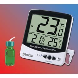 Termômetro de exibição de jumbo digital com sonda de garrafa e certificado de precisão para freezers, geladeiras,