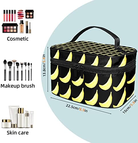 Saco de maquiagem pequeno, organizador cosmético da bolsa com zíper para mulheres e meninas, bananeira