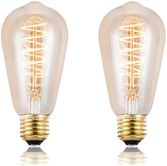 Bulbos Edison vintage, lâmpadas de filamento macio 4W ST64, lâmpadas diminuídas, luz branca quentes de 2300k,