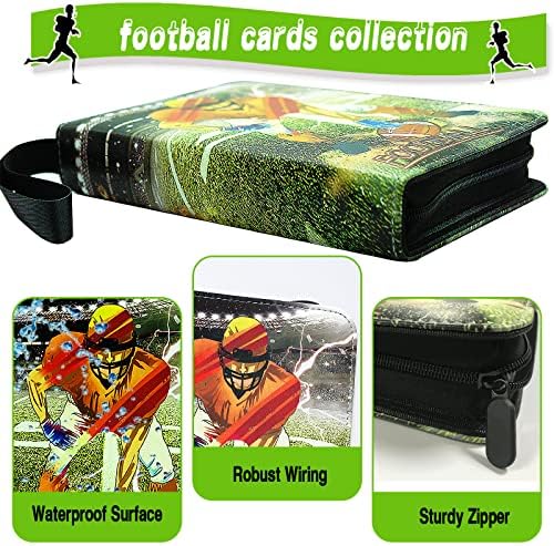 Binder de cartão de futebol, bolsa de folhas de troca de cartões 4 com 50 mangas removíveis se encaixa