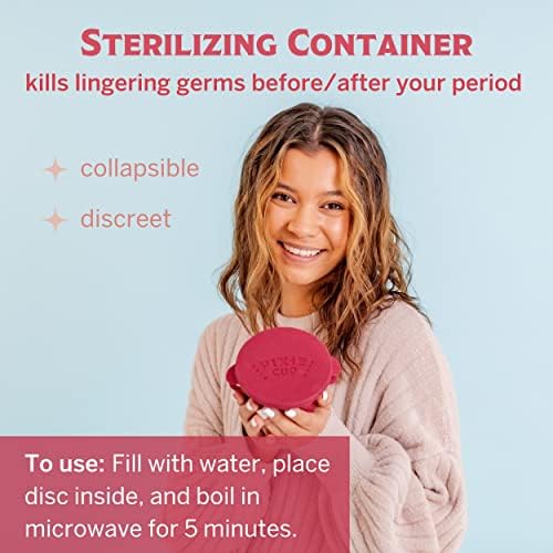 Kit de disco menstrual - kit de partida de disco do primeiro período de pixie copo + esterilizador