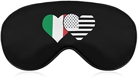 Bandeira italiana e máscara ocular da bandeira americana preta com alça ajustável para homens e mulheres