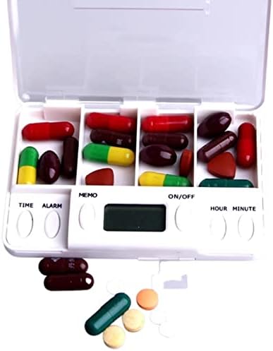 Timer de caixa de comprimidos por portátil com LCD Digital Electric Alarm Medicine Pill Caso 2 grades