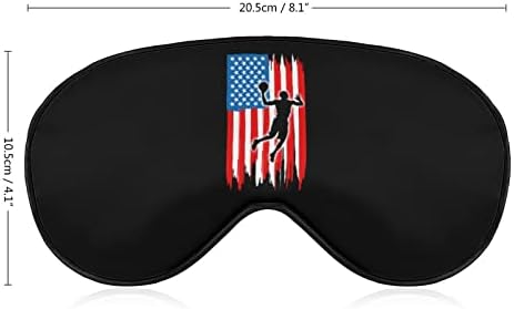 Máscara ocular de basquete da bandeira americana com alça ajustável para homens e mulheres noite de viagem