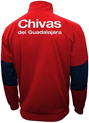 Icon Sports Men Chivas del Guadalajara Jaqueta de futebol com zíper licenciado oficialmente uma série